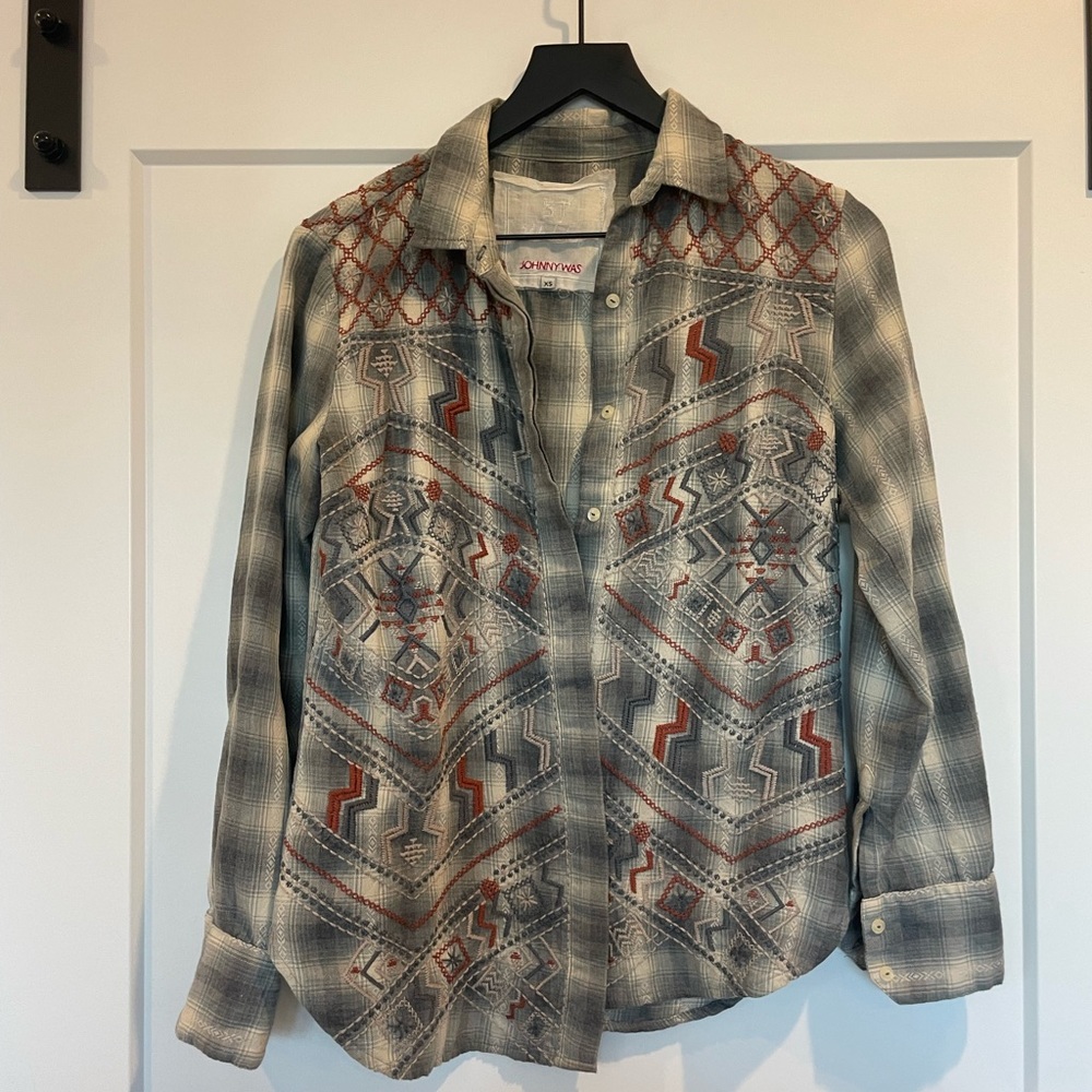 Embroidered flannel